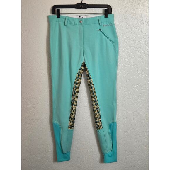 Buckwild Breeches Horse Riding Pants Women's Medium Turquoise Equestrian Stretch - Picture 1 of 9
